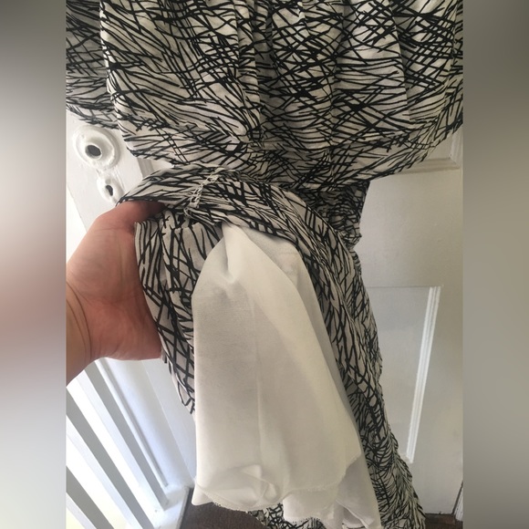 L Size Black and White Summer Dress - Picture 4 of 5